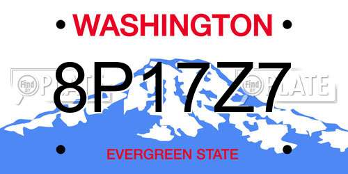 8P17Z7 Washington License Plate