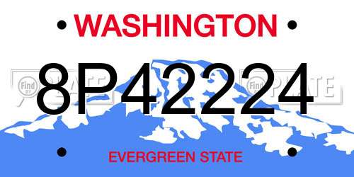 8P42224 Washington License Plate