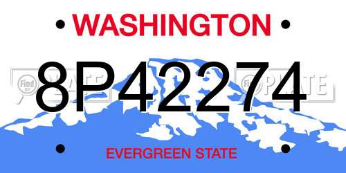 8P42274 Washington License Plate