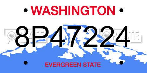 8P47224 Washington License Plate