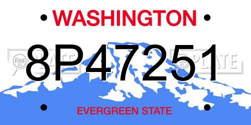 8P47251 Washington License Plate