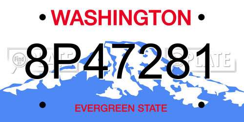8P47281 Washington License Plate