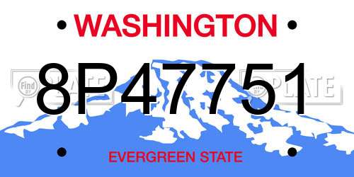 8P47751 Washington License Plate