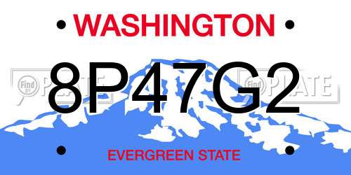 8P47G2 Washington License Plate