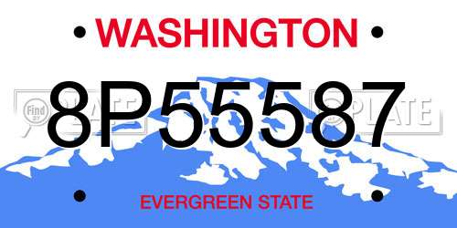 8P55587 Washington License Plate
