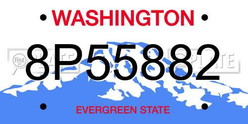 8P55882 Washington License Plate