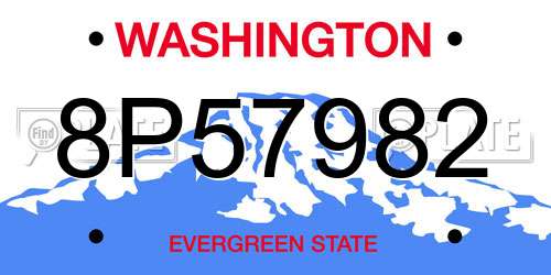 8P57982 Washington License Plate