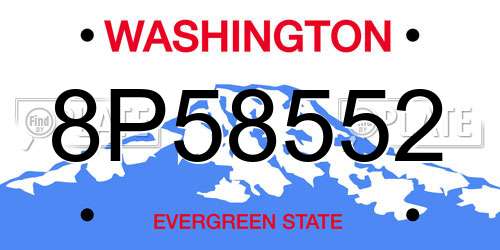 8P58552 Washington License Plate