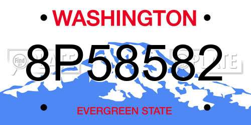8P58582 Washington License Plate