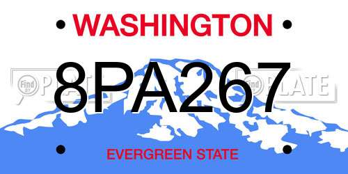8PA267 Washington License Plate