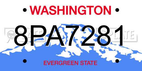 8PA7281 Washington License Plate