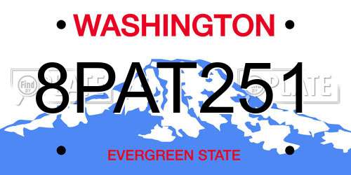 8PAT251 Washington License Plate