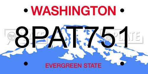 8PAT751 Washington License Plate