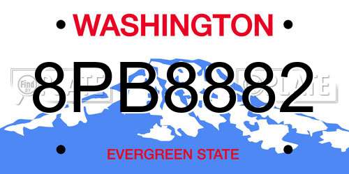 8PB8882 Washington License Plate