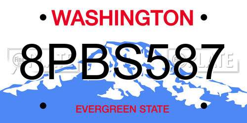 8PBS587 Washington License Plate