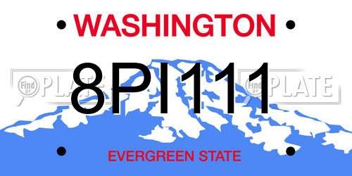 8PI111 Washington License Plate