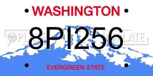 8PI256 Washington License Plate