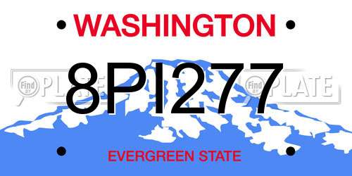 8PI277 Washington License Plate