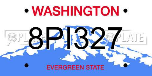 8PI327 Washington License Plate