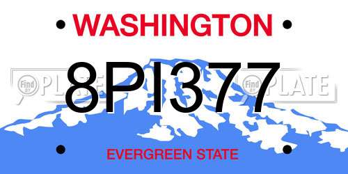 8PI377 Washington License Plate