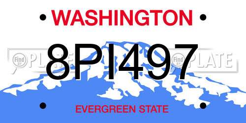 8PI497 Washington License Plate