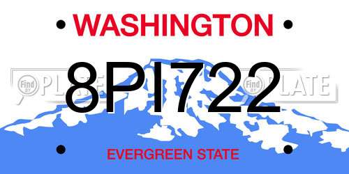 8PI722 Washington License Plate