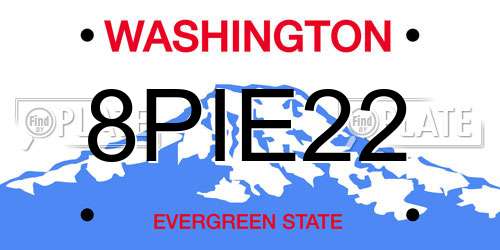 8PIE22 Washington License Plate