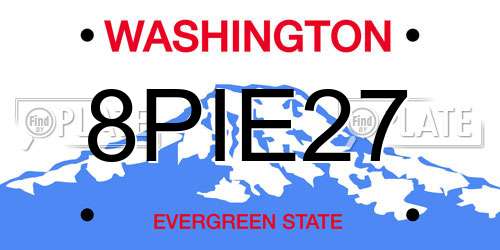 8PIE27 Washington License Plate