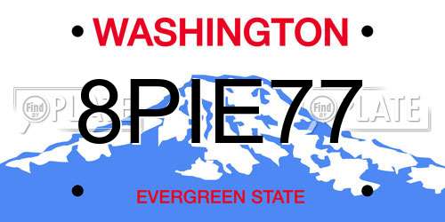 8PIE77 Washington License Plate