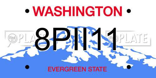 8PII11 Washington License Plate