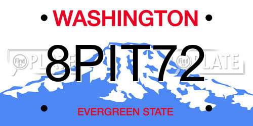 8PIT72 Washington License Plate