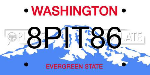 8PIT86 Washington License Plate