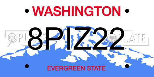 8PIZ22 Washington License Plate