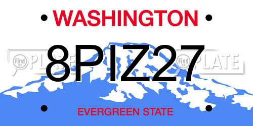 8PIZ27 Washington License Plate