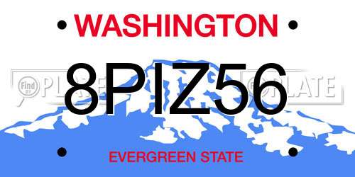 8PIZ56 Washington License Plate