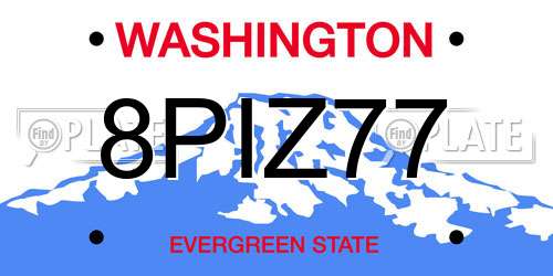 8PIZ77 Washington License Plate