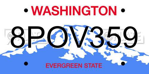8POV359 Washington License Plate