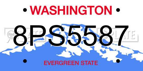 8PS5587 Washington License Plate