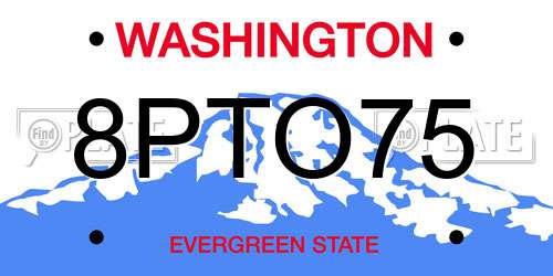 8PTO75 Washington License Plate