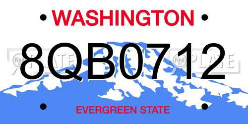 8QB0712 Washington License Plate