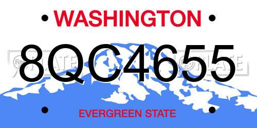8QC4655 Washington License Plate