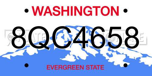 8QC4658 Washington License Plate