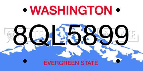8QL5899 Washington License Plate