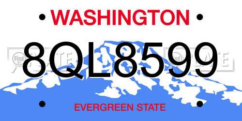 8QL8599 Washington License Plate