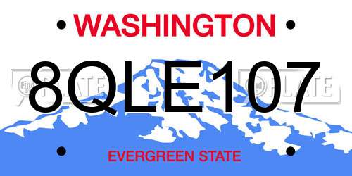 8QLE107 Washington License Plate