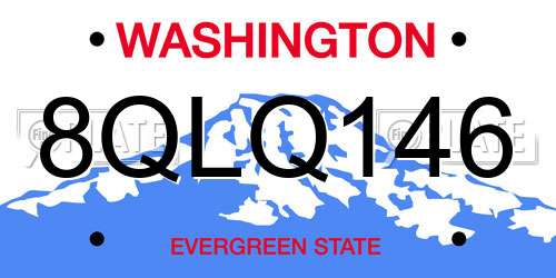 8QLQ146 Washington License Plate