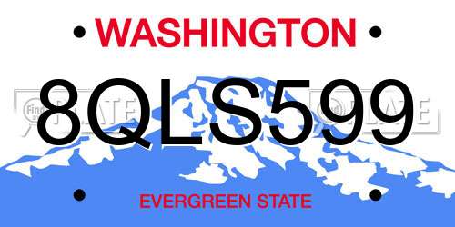 8QLS599 Washington License Plate
