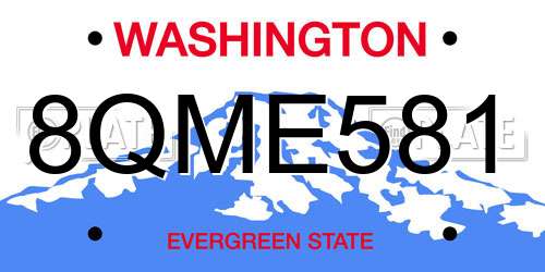 8QME581 Washington License Plate