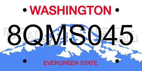 8QMS045 Washington License Plate