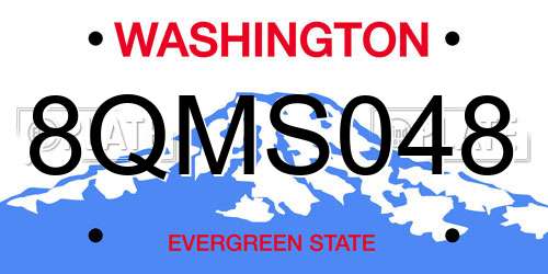 8QMS048 Washington License Plate